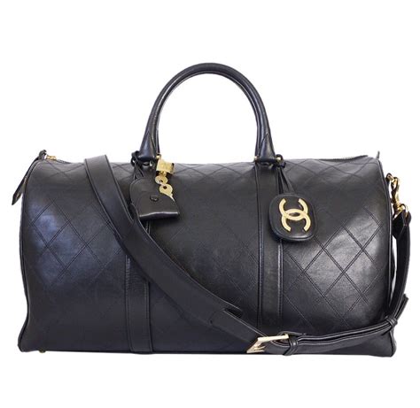 chanel travel duffle bag|Chanel lambskin bag.